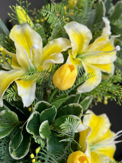 Spring - Yellow Tiger Lily Wreath