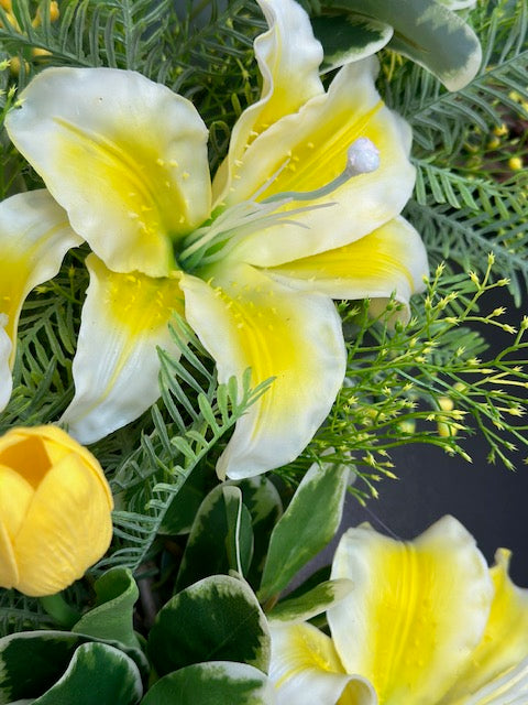 Spring - Yellow Tiger Lily Wreath