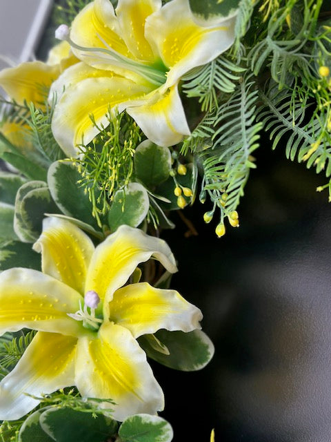 Spring - Yellow Tiger Lily Wreath