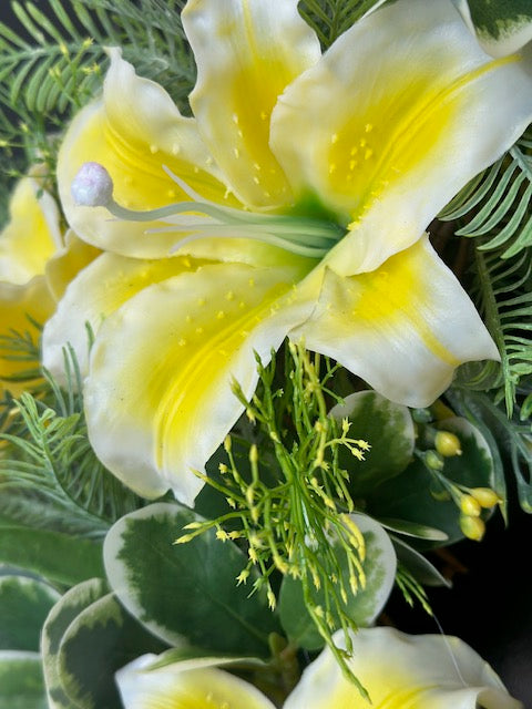 Spring - Yellow Tiger Lily Wreath