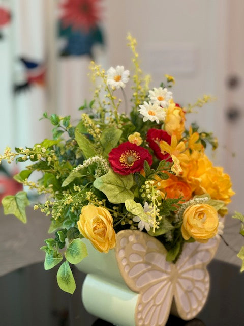 Spring & Summer - Yellow Butterfly Arrangement