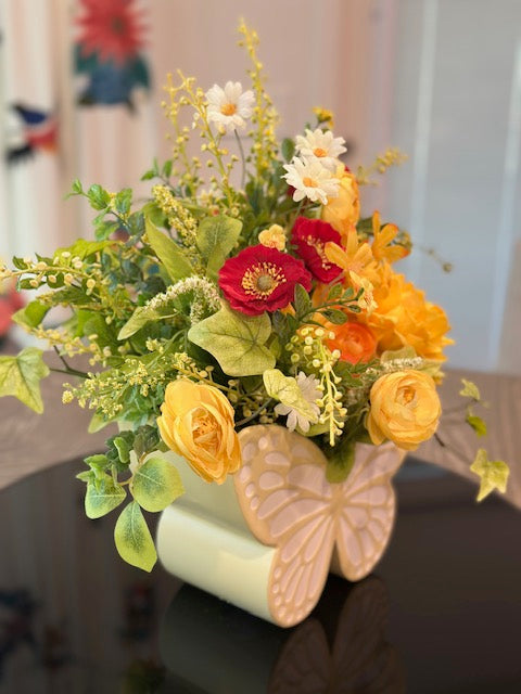 Spring & Summer - Yellow Butterfly Arrangement