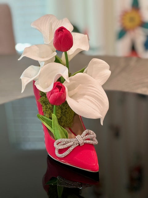 Shoe - White Callalily Arrangement