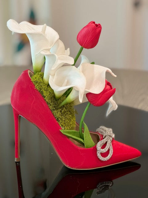 Shoe - White Callalily Arrangement