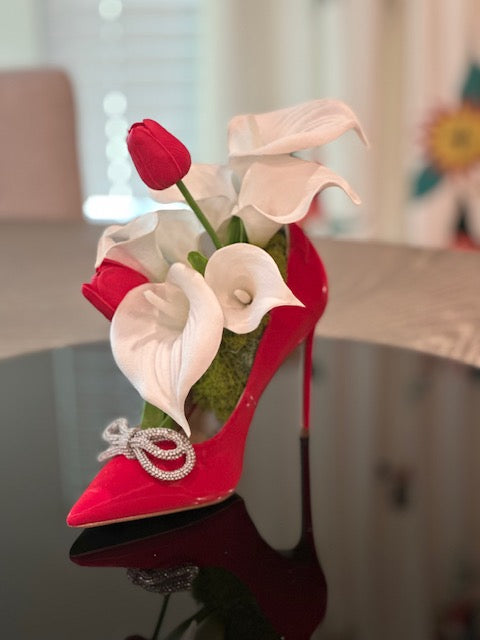 Shoe - White Callalily Arrangement