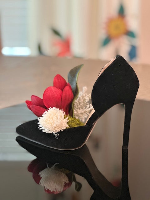 Shoe - Red Magnolia Arrangement