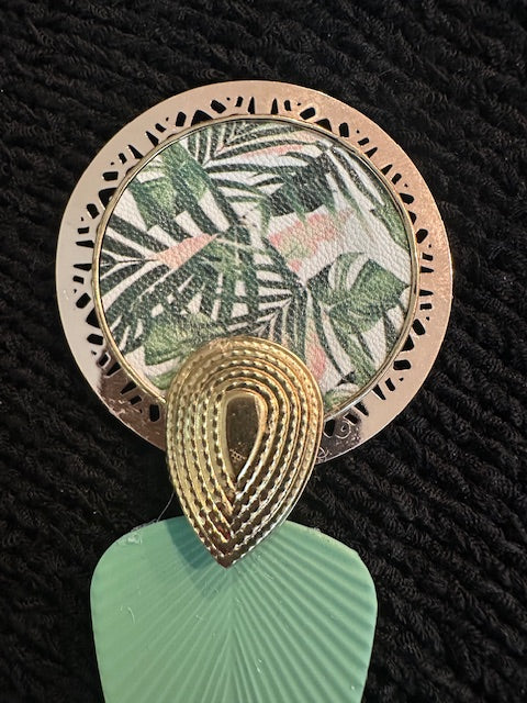Green Gold Tropical Tear Drop
