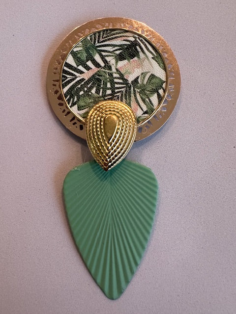 Green Gold Tropical Tear Drop