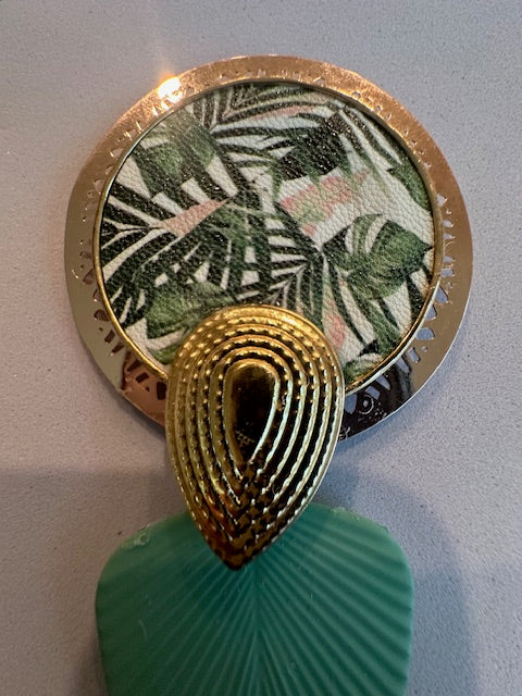 Green Gold Tropical Tear Drop