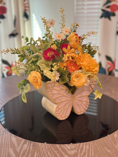 Spring & Summer - Yellow Butterfly Arrangement