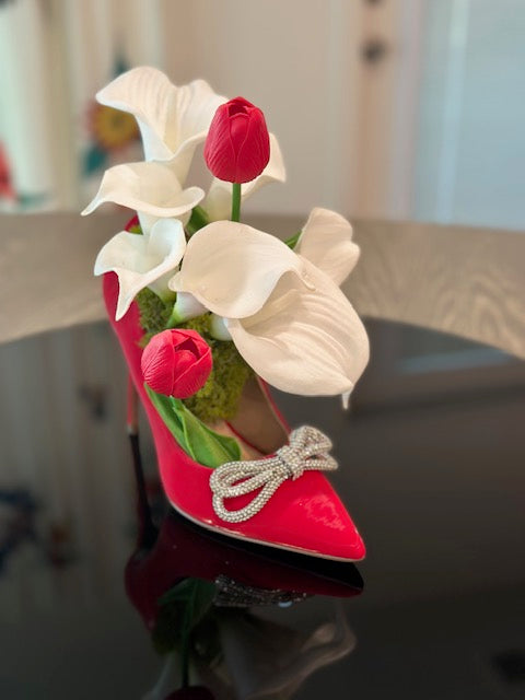 Shoe - White Callalily Arrangement