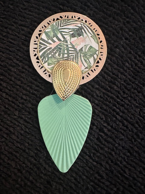 Green Gold Tropical Tear Drop