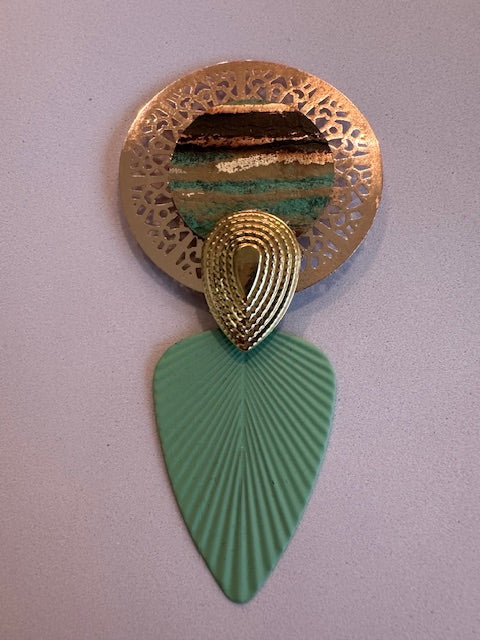 Green Gold Tear Drop